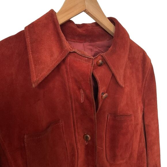 Vintage suede‎ jacket 70’s rust red - Picture 5 of 12